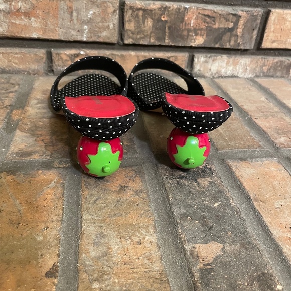 Ramon Tenza *Polka Dot *Swarovski studded *strawberry heel *slides *size 9.5 - Picture 3 of 6